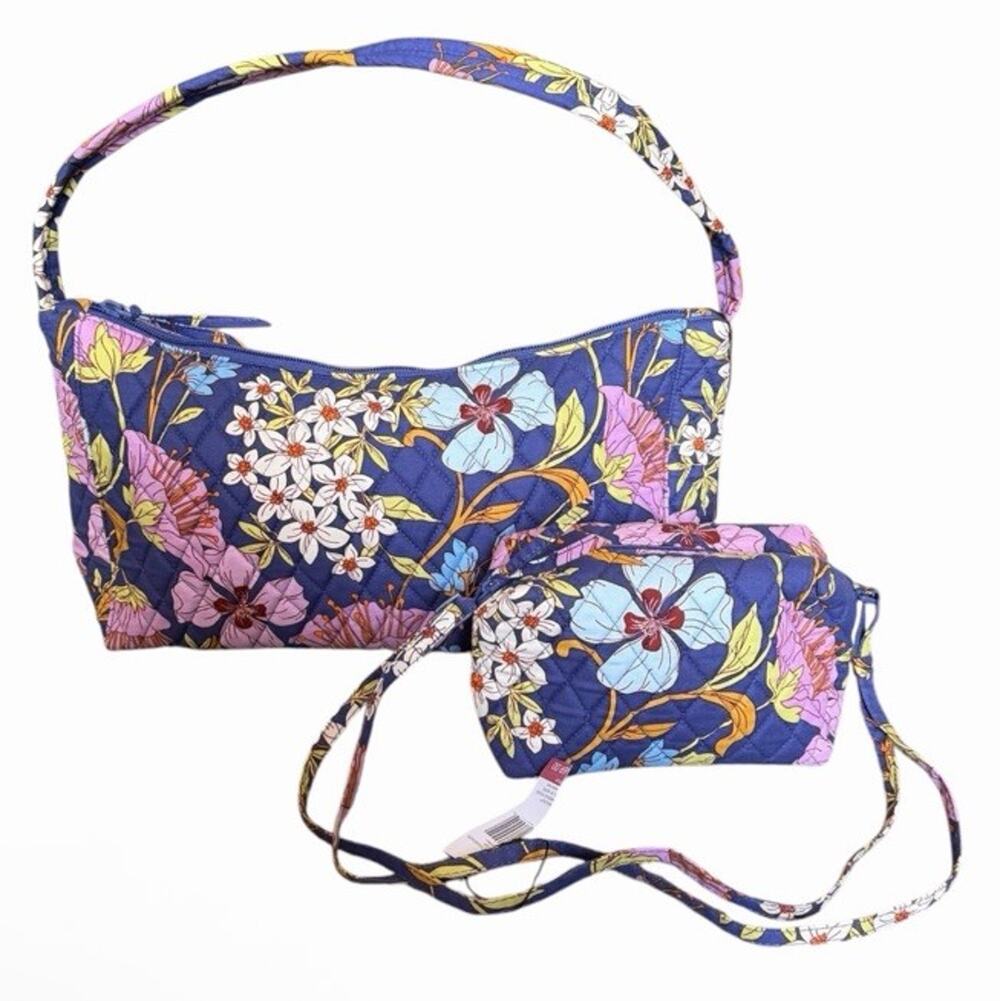 Vera Bradley Coffee Garden Shoulder Bag Crossbody 2 Piece Set NWT Floral